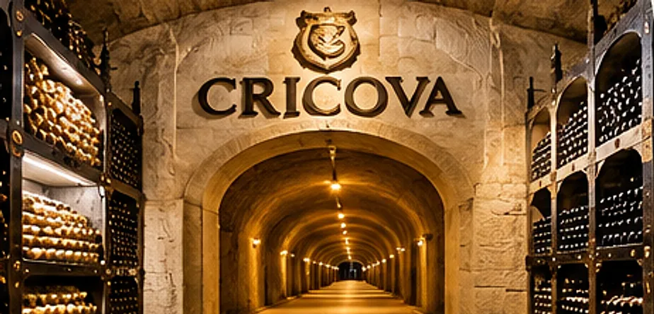 Intrarea în galeriile subterane ale Vinăriei Cricova
